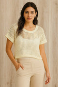 BLUSA CON TOP MALLA LLANO 31575 COD 5422 foto 1