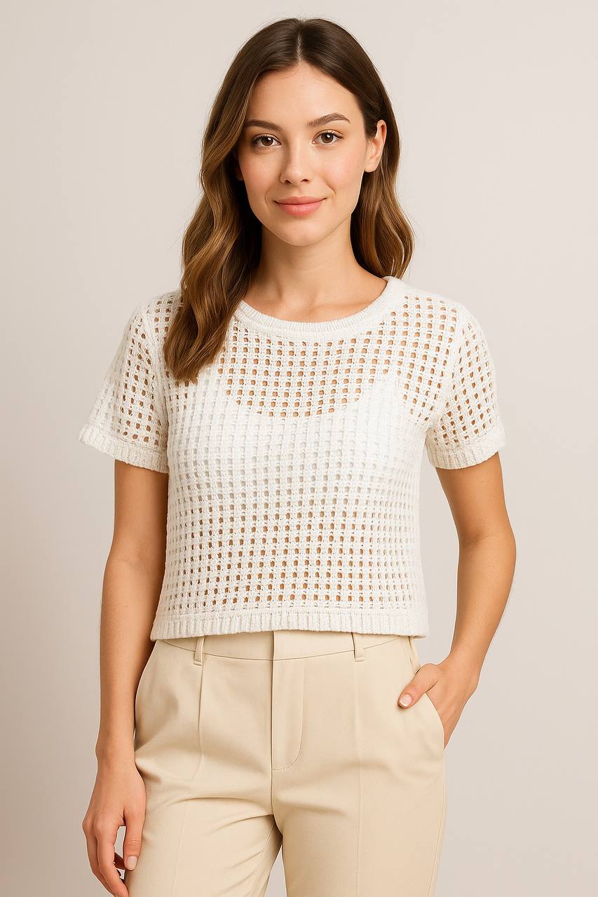 BLUSA CON TOP MALLA LLANO 31575 COD 5422 foto 3