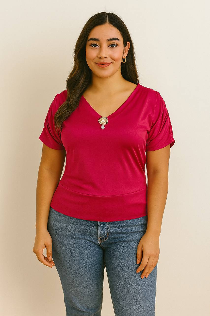 BLUSA ST LLANO APLIQUE FLOR COD 5265 foto 3