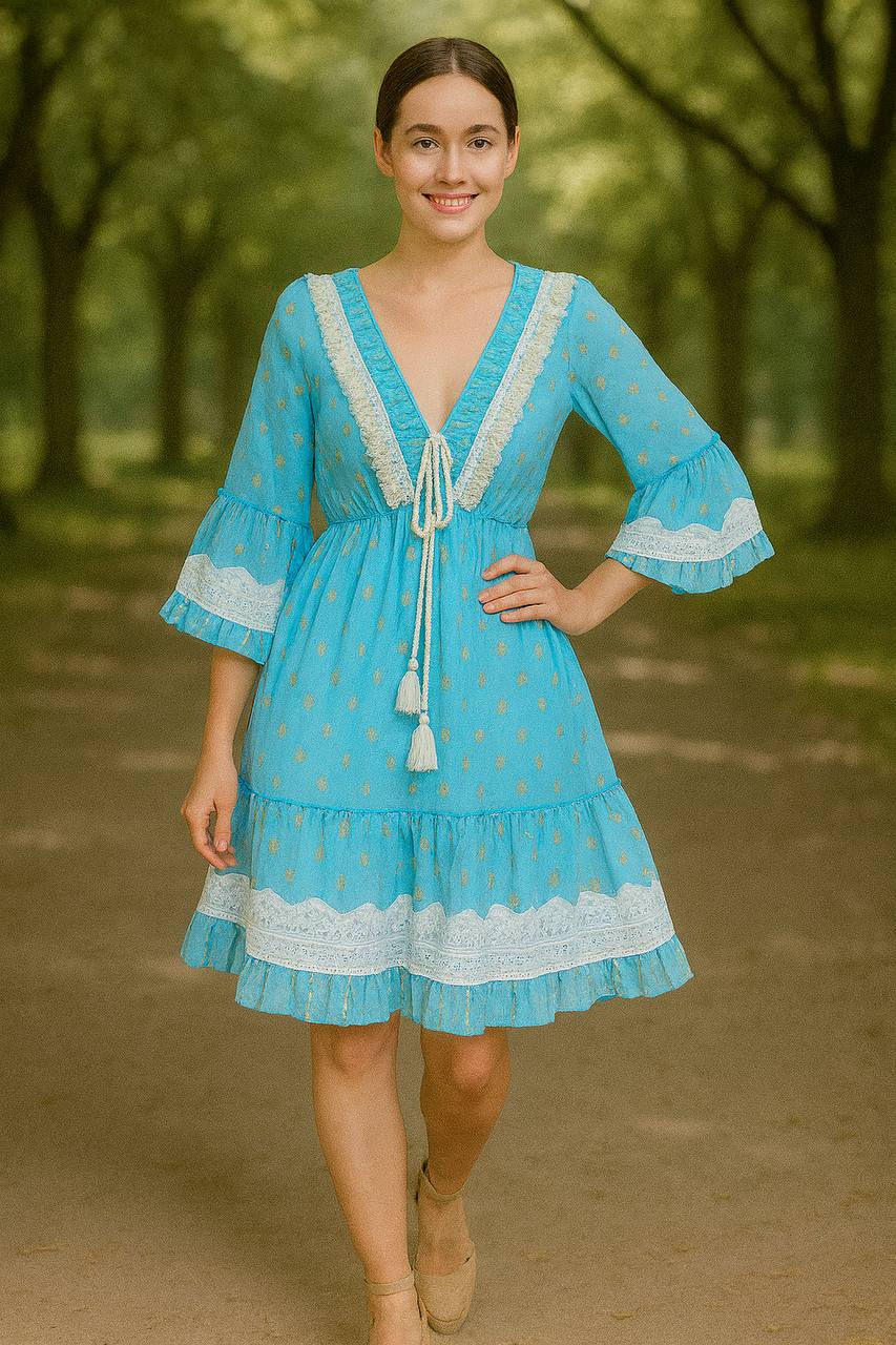 VESTIDO HINDU HILOS DORSDOS COD 4785 foto 1