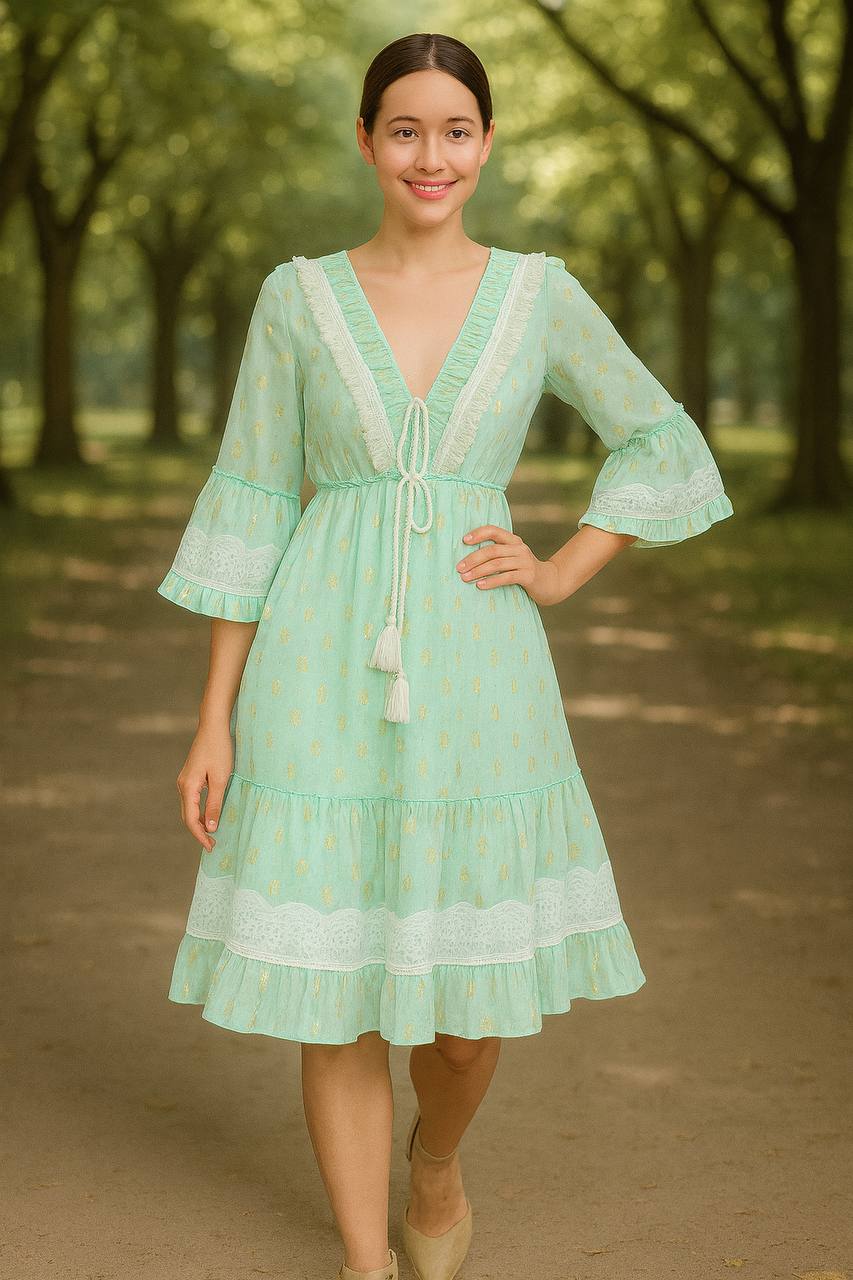 VESTIDO HINDU HILOS DORSDOS COD 4785 foto 2
