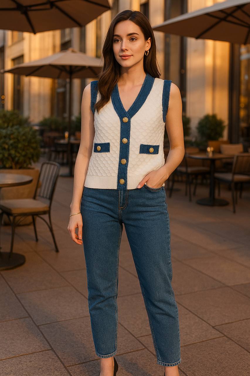 BLUSA RAYAS JEAN COD 5725 foto 2