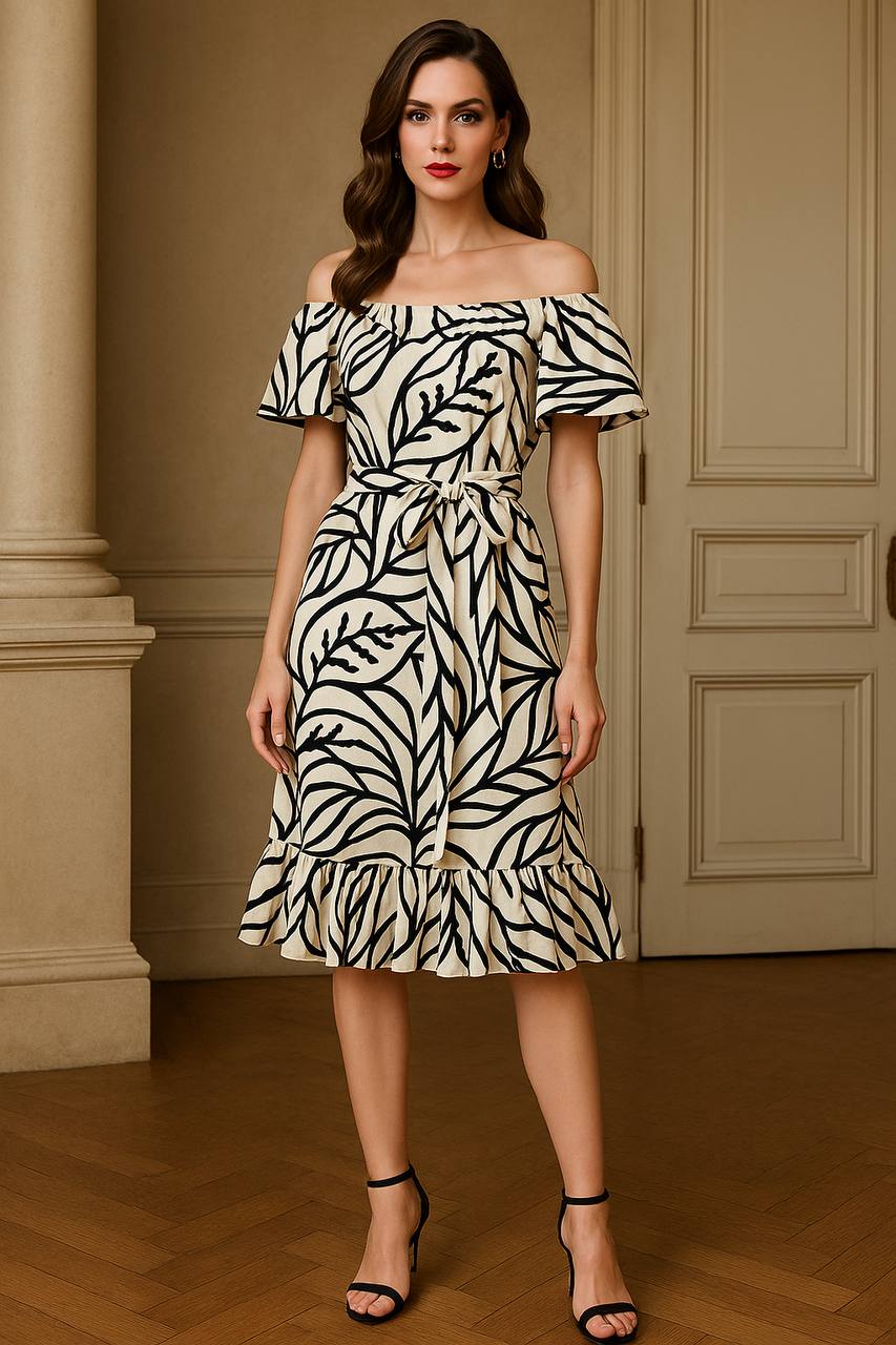 VESTIDO CREPE VICTORIA DISENO VARIADO COD 5730 foto 2