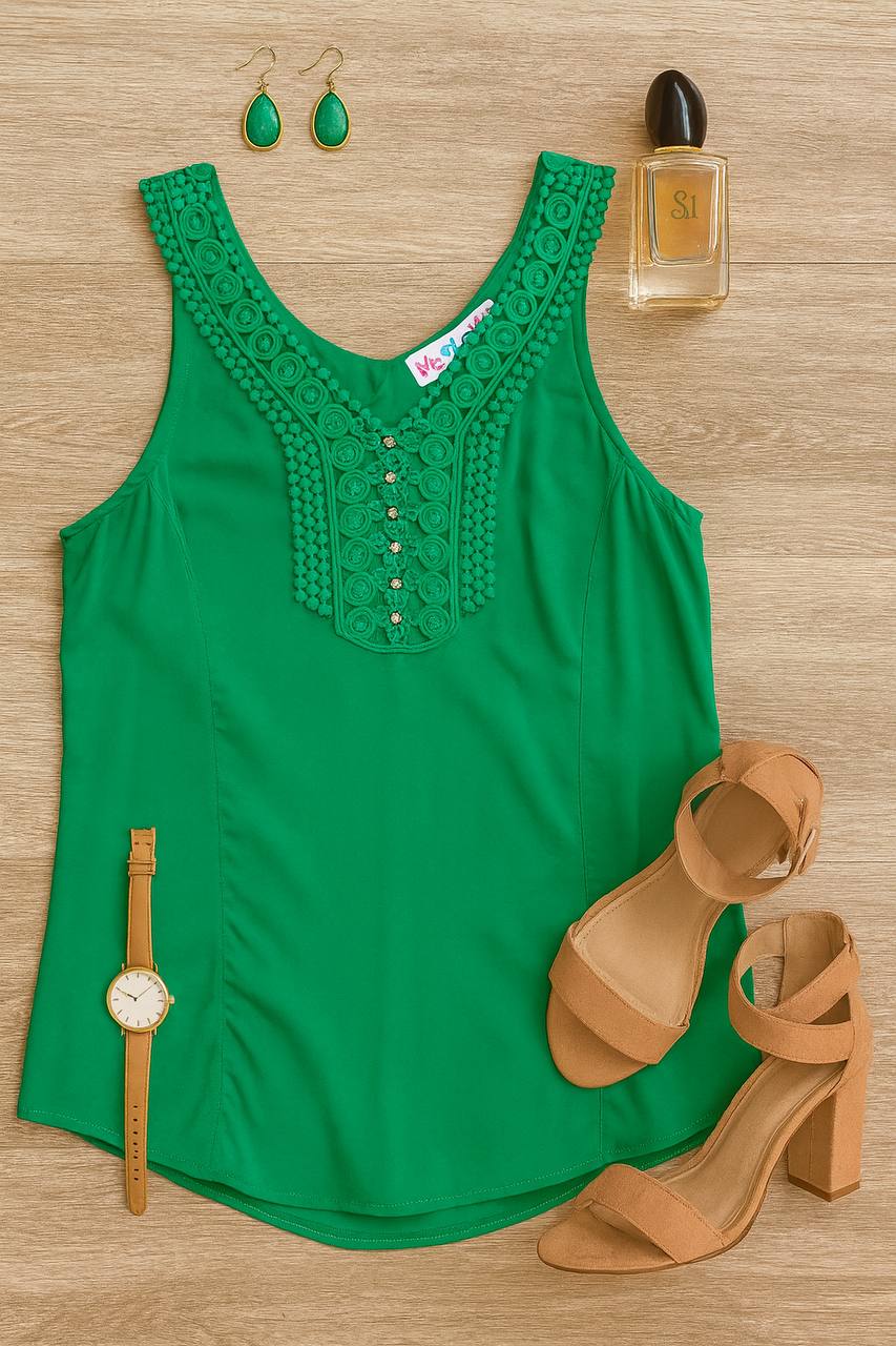 BLUSA VESTIR ENCAJE BRILLANTES COD 3965 foto 5