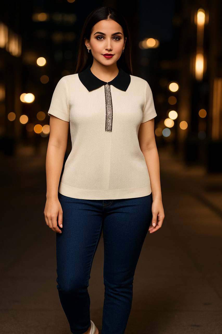 BLUSA HILO TEJIDO BRILLANTES COD 6036 foto 1