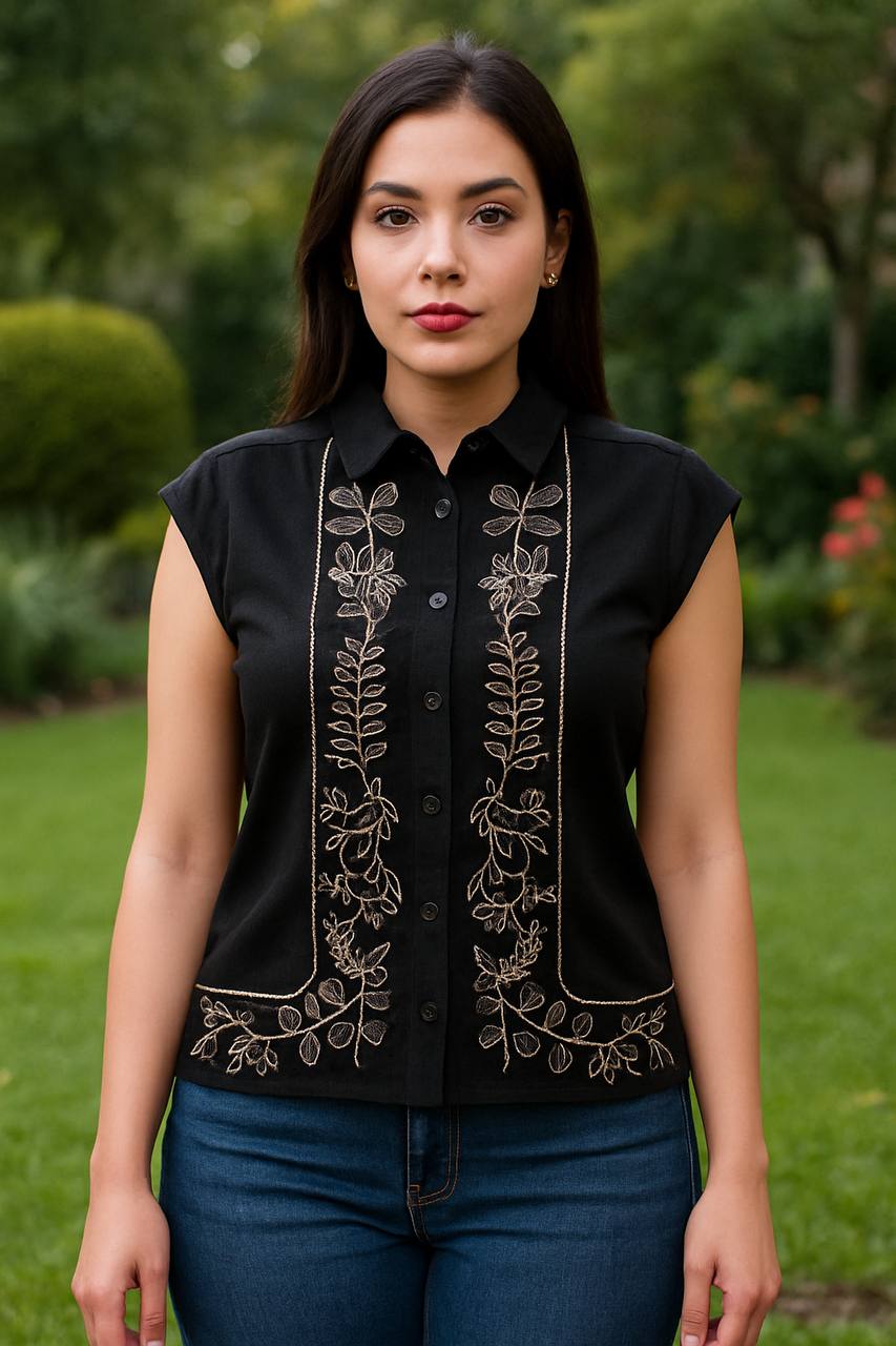 BLUSA LINO BORADO C19 COD 6043 foto 4