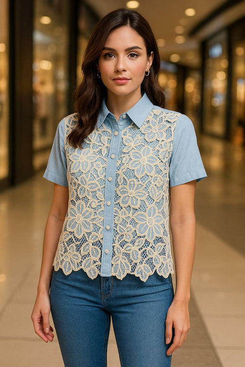 BLUSA ENCAJE DD001 COD 6064 foto 1