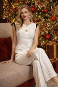 CONJUNTO PANTALON LLANO APLIQUES DORADOS COD 6201 foto 1