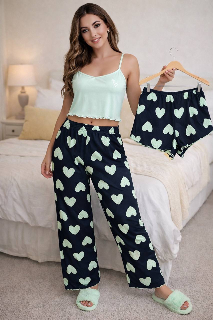 PIJAMA 3 PIEZAS PANTALON COD 6433 foto 3