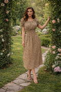 VESTIDO LARGO NIDO DE ABEJA DISENO VARIADO COD 6637 foto 1