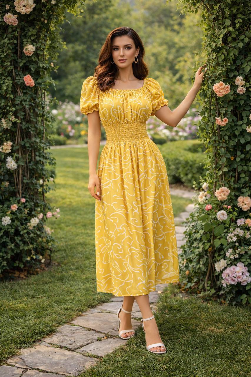 VESTIDO LARGO NIDO DE ABEJA DISENO VARIADO COD 6637 foto 4