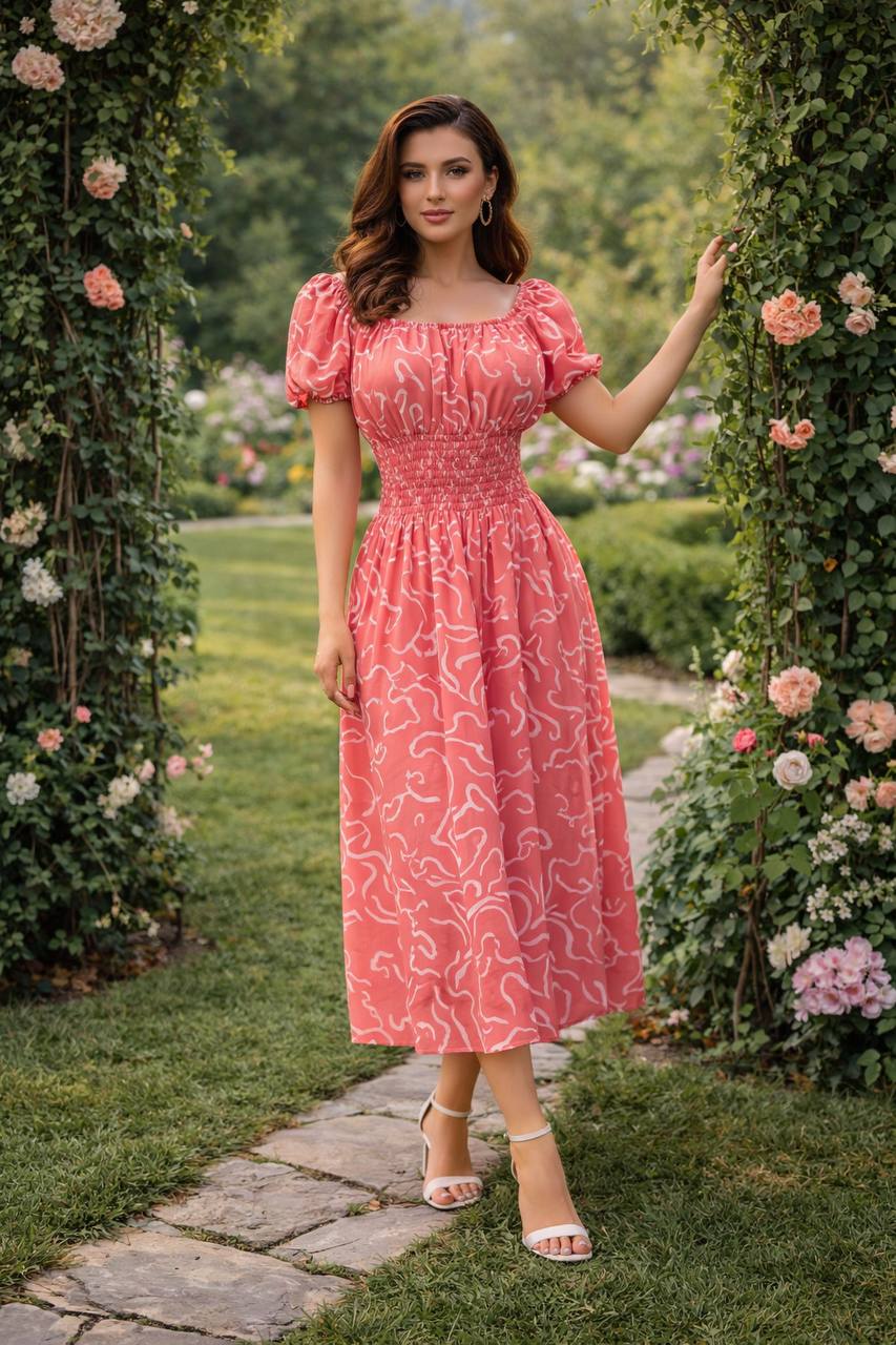 VESTIDO LARGO NIDO DE ABEJA DISENO VARIADO COD 6637 foto 6