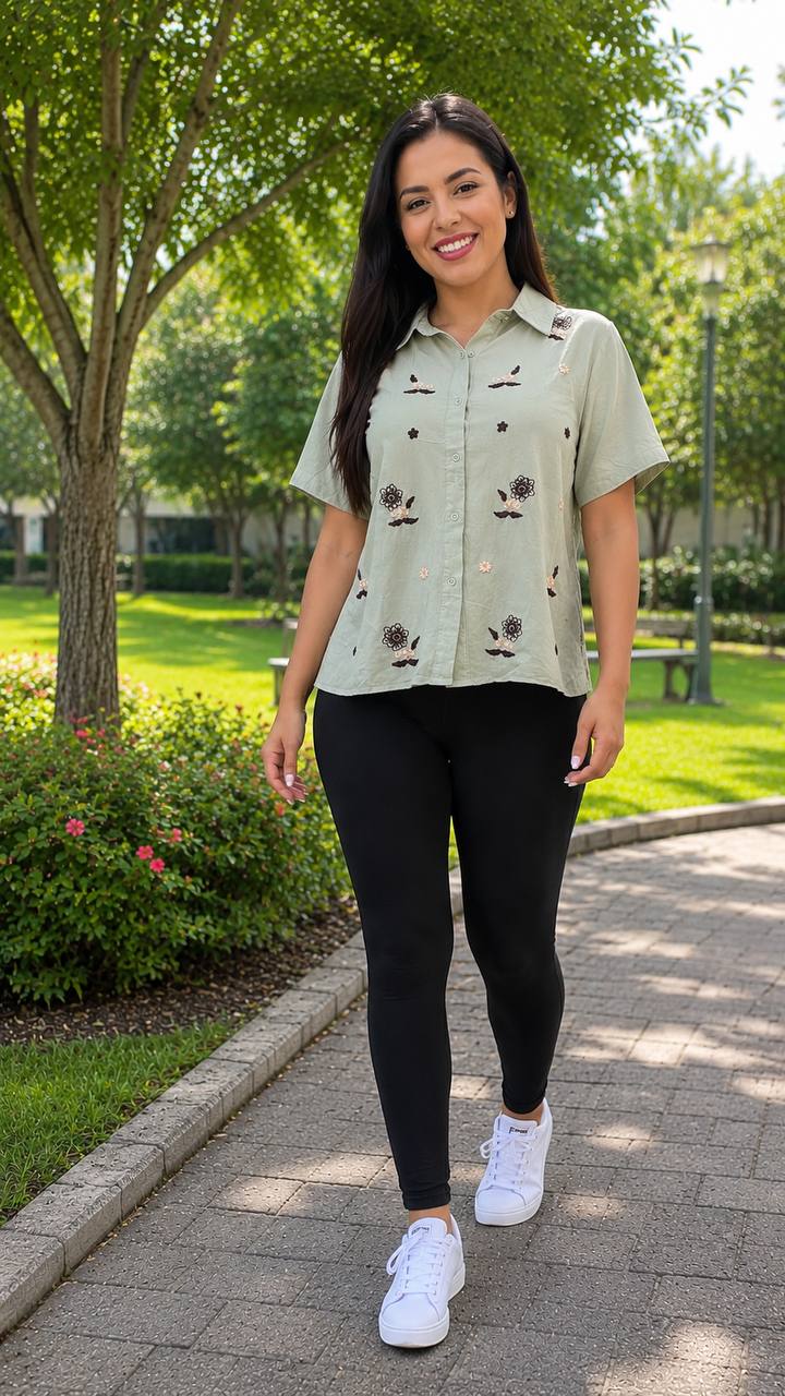BLUSA LLANA FLOR C113 COD 7490 foto 1