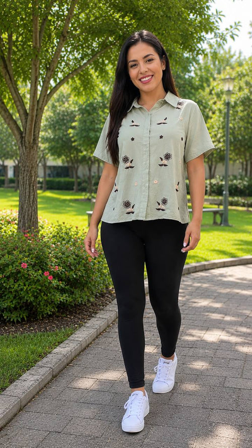 BLUSA LLANA FLOR C113 COD 7490 foto 1