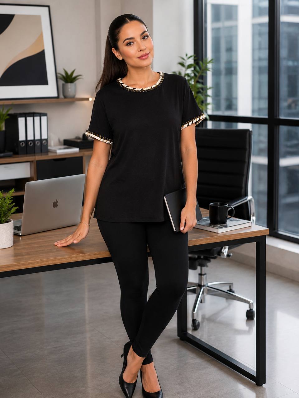 BLUSA LLANA TRENZADO C93 COD 7605 foto 3