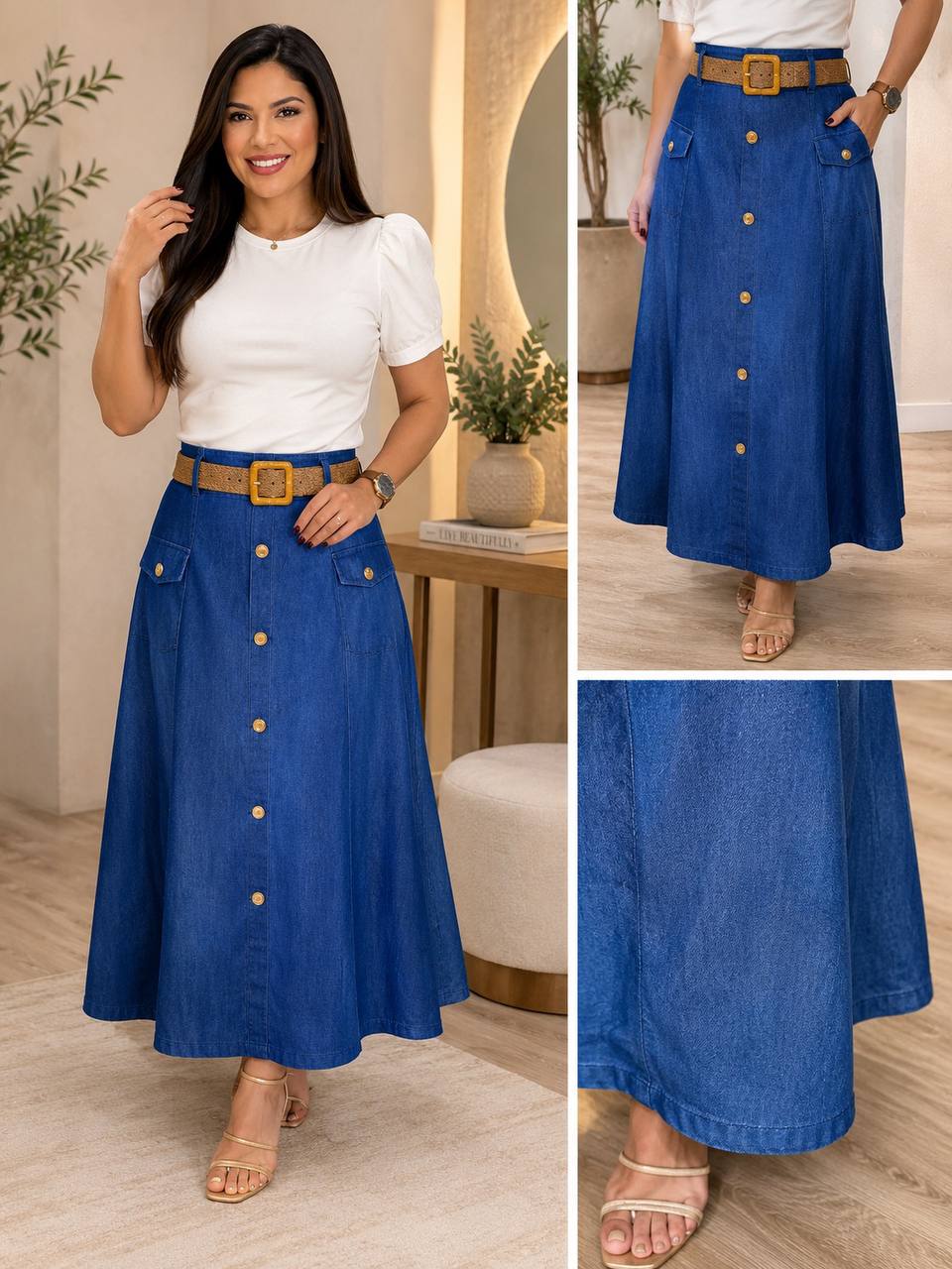 FALDA TELA JEAN 51697 COD 7610 foto 1