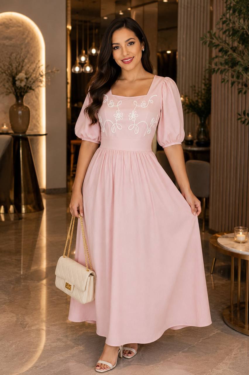 VESTIDO BORDADO 52015 FLORES COD 7632 foto 2