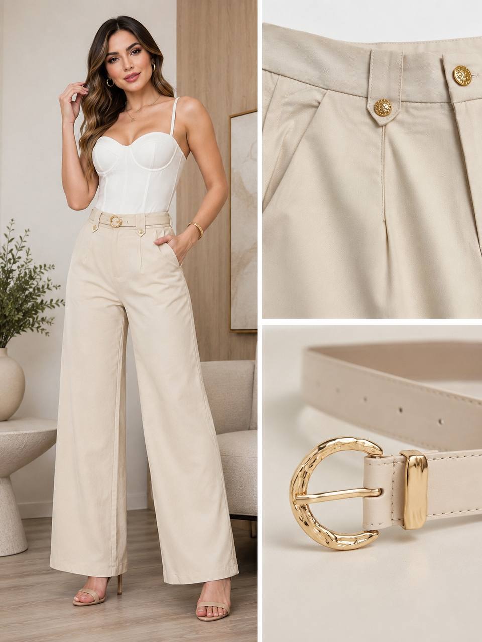 PANTALON GABARDINA LLANO 21109 COD 7640 foto 1