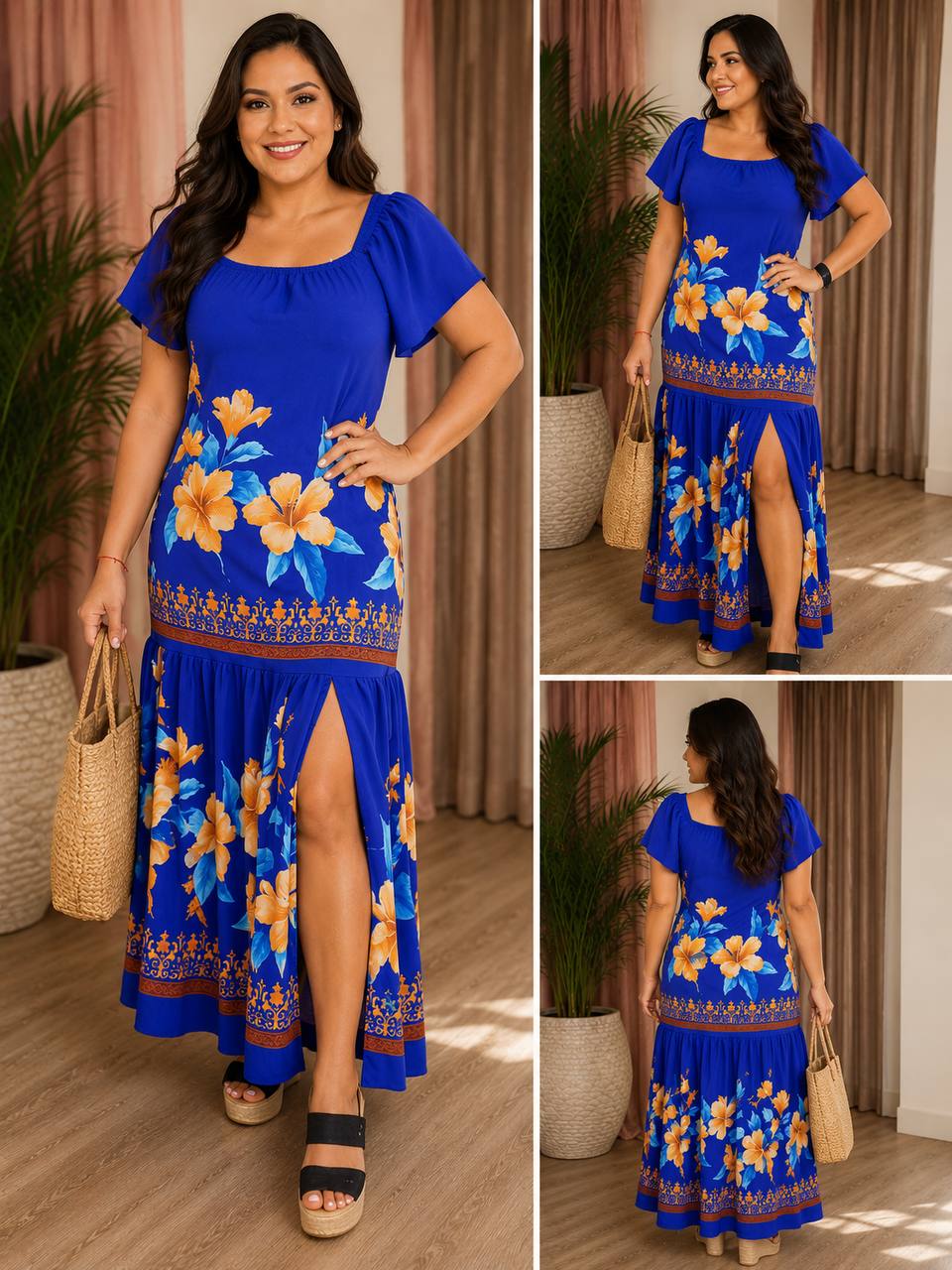 VESTIDO FLORES CREPE COD 7669 foto 1