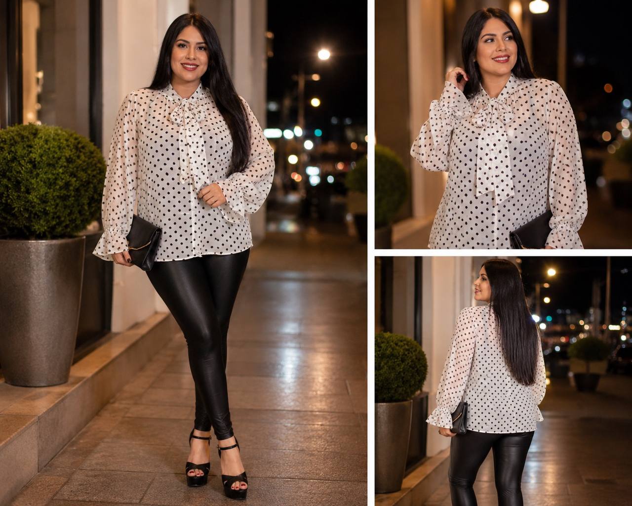 BLUSA MANGAS LARGAS LUNARES Z1421 COD 7716 foto 1