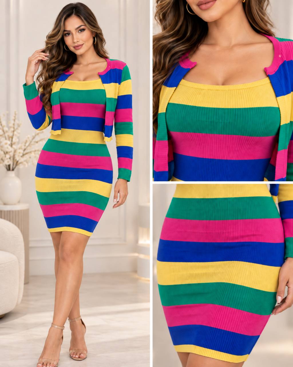 VESTIDO 2 EN 1 RAYAS COD 7934 foto 1
