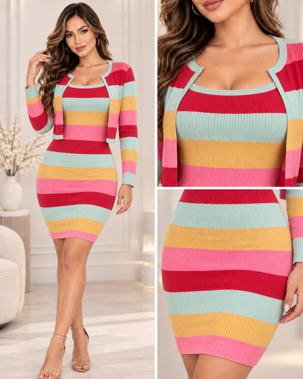 VESTIDO 2 EN 1 RAYAS COD 7934 foto 2
