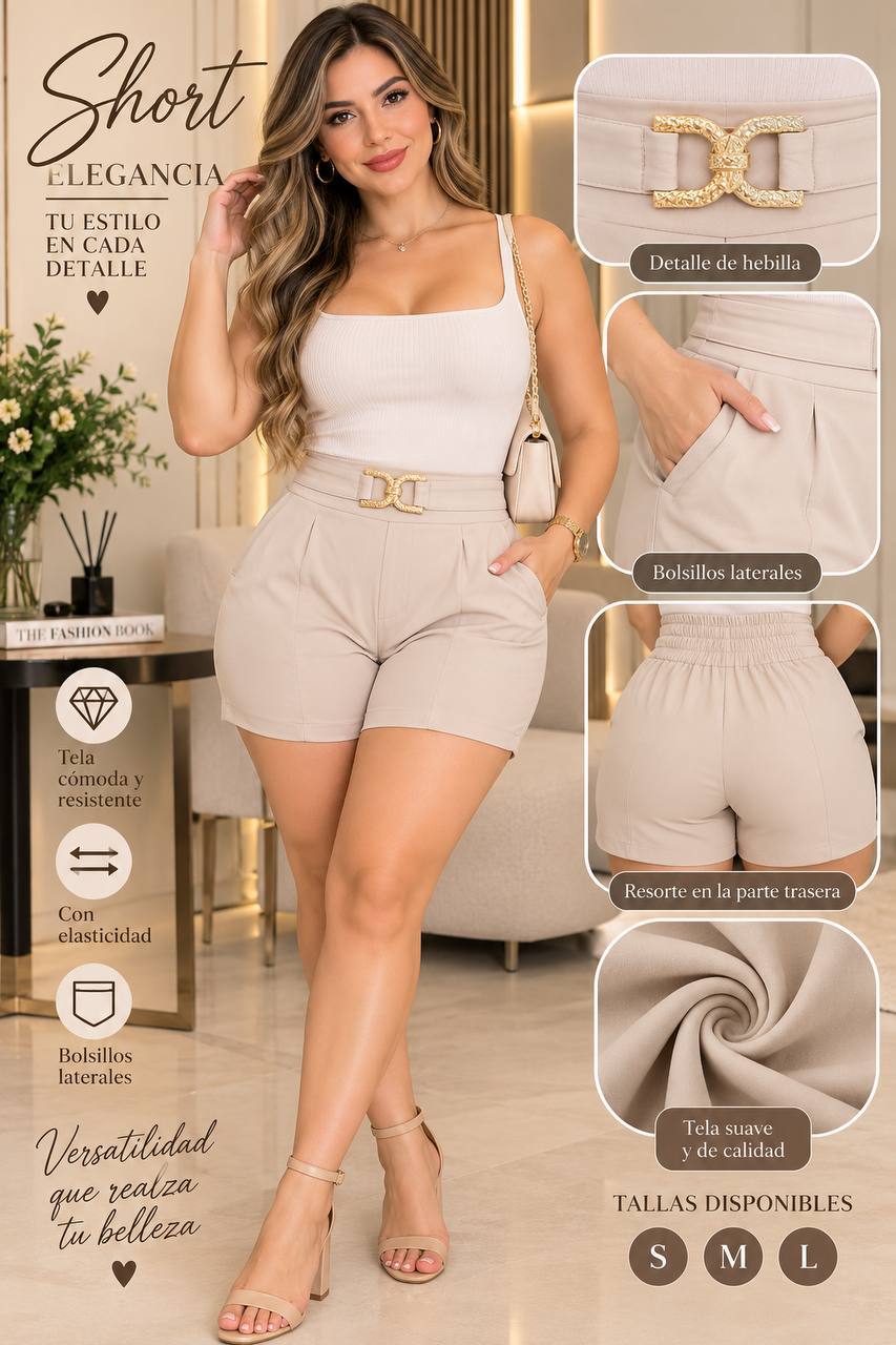 SHORT HEBILLA LLANO POLILYCRA foto nueva 2