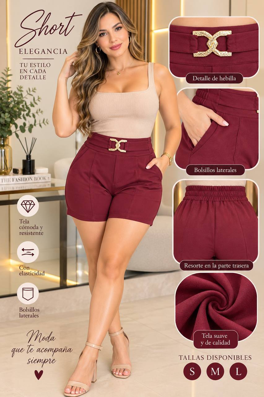 SHORT HEBILLA LLANO POLILYCRA foto nueva 3