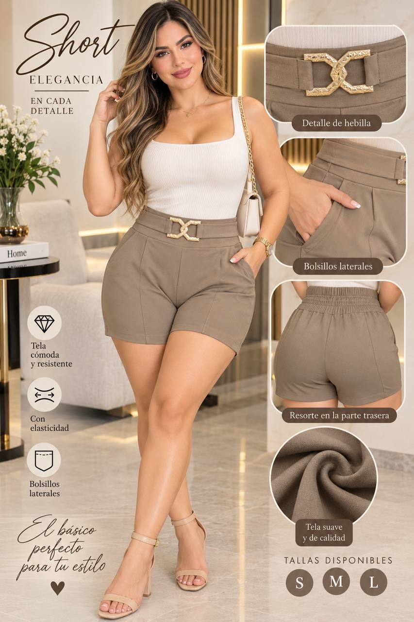 SHORT HEBILLA LLANO POLILYCRA foto nueva 4